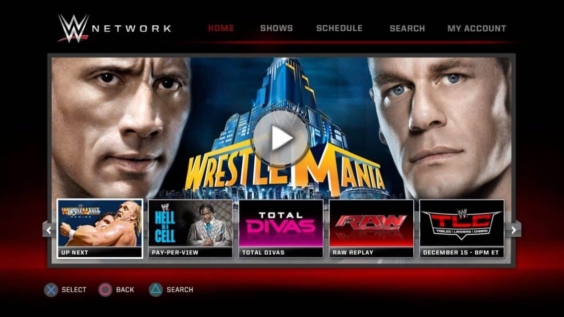 WWE interface
